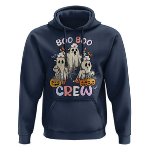 Halloween Nurse Hoodie Boo Boo Crew Ghost Halloween Costume Funny Nursing TS02 Navy Print Your Wear