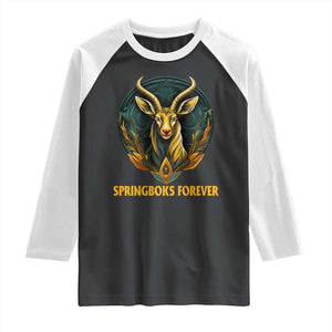 South Africa Rugby Springboks Raglan Shirt Forever Stronger Together Go Bokke TS02 Black White Print Your Wear