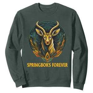 South Africa Rugby Sweatshirt Springboks Forever Stronger Together Go Bokke TS02 Dark Forest Green Printyourwear