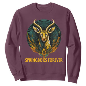 South Africa Rugby Sweatshirt Springboks Forever Stronger Together Go Bokke TS02 Maroon Printyourwear