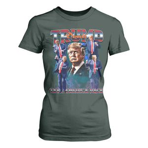 Trump 2025 T Shirt For Women Take America Back Golden Age Vintage 90s Bootleg TS02 Dark Forest Green Print Your Wear