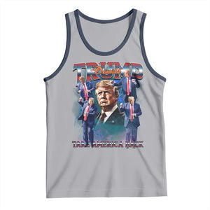 Trump 2025 Tank Top Take America Back Golden Age Vintage 90s Bootleg TS02 Athletic Heather Navy Print Your Wear
