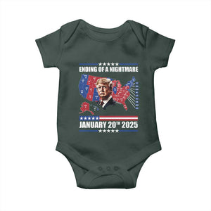 President Trump Inauguration Day 2025 Baby Onesie Ending Of A Nightmare January 20th 2025 Red States Map TS02 Print Your Wear