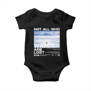 Not All Those Who Wander Are Lost Nihilist Penguin Baby Onesie Existential Deep Emotional Meme Deep Thinkers TS02 Black Print Your Wear