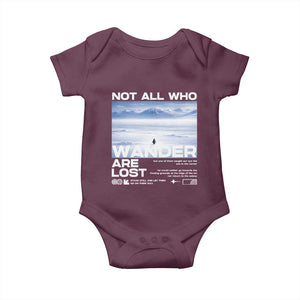 Not All Those Who Wander Are Lost Nihilist Penguin Baby Onesie Existential Deep Emotional Meme Deep Thinkers TS02 Maroon Print Your Wear