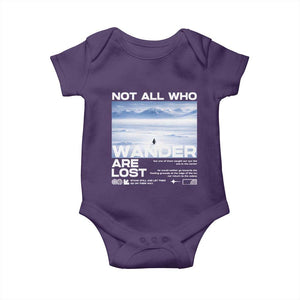 Not All Those Who Wander Are Lost Nihilist Penguin Baby Onesie Existential Deep Emotional Meme Deep Thinkers TS02 Purple Print Your Wear