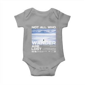 Not All Those Who Wander Are Lost Nihilist Penguin Baby Onesie Existential Deep Emotional Meme Deep Thinkers TS02 Sport Gray Print Your Wear