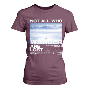 Not All Those Who Wander Are Lost Nihilist Penguin T Shirt For Women Existential Deep Emotional Meme Deep Thinkers TS02 Maroon Print Your Wear