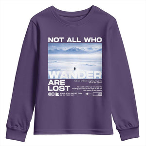 Not All Those Who Wander Are Lost Nihilist Penguin Youth Sweatshirt Existential Deep Emotional Meme Deep Thinkers TS02 Purple Print Your Wear