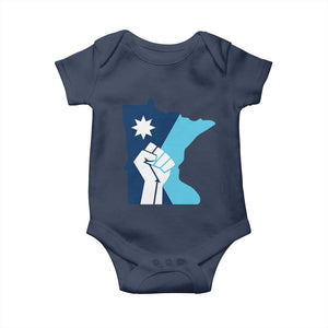 Minnesota Strong Fist Power Graphic Baby Onesie Social Justice Solidarity TS02 Navy Print Your Wear
