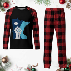 Minnesota Strong Fist Power Graphic Plaid Pajama Set Social Justice Solidarity TS02 Buffalo Plaid Print Your Wear