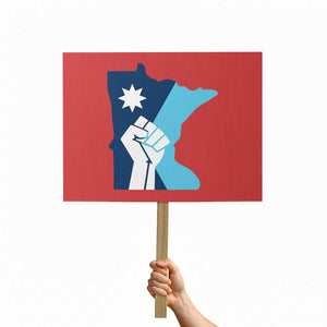 Minnesota Strong Fist Power Graphic Protest Sign Social Justice Solidarity TS02 Horizontal 18" × 24" Red Print Your Wear