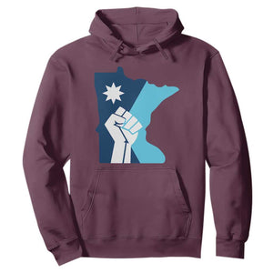 Minnesota Strong Fist Power Graphic Hoodie Social Justice Solidarity TS02 Maroon Print Your Wear