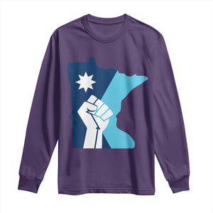 Minnesota Strong Fist Power Graphic Long Sleeve Shirt Social Justice Solidarity TS02 Purple Print Your Wear