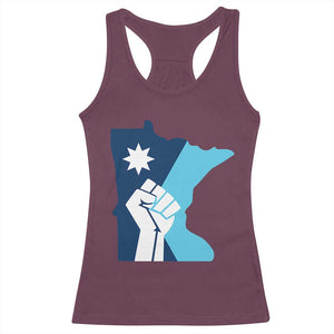 Minnesota Strong Fist Power Graphic Racerback Tank Top Social Justice Solidarity TS02 Maroon Print Your Wear