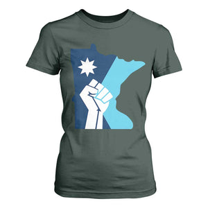 Minnesota Strong Fist Power Graphic T Shirt For Women Social Justice Solidarity TS02 Dark Forest Green Print Your Wear