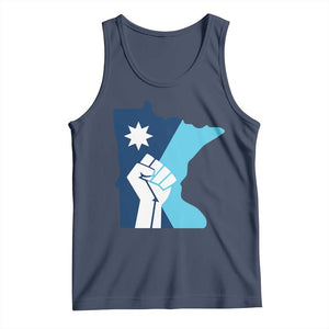 Minnesota Strong Fist Power Graphic Tank Top Social Justice Solidarity TS02 Navy Print Your Wear