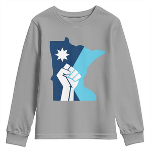 Minnesota Strong Fist Power Graphic Youth Sweatshirt Social Justice Solidarity TS02 Sport Gray Print Your Wear