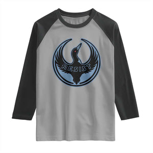 Minnesota Resist Loon Rebellion Emblem Raglan Shirt TS02 Sport Gray Black Print Your Wear