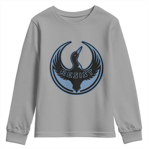 Minnesota Resist Loon Rebellion Emblem Youth Sweatshirt TS02 Sport Gray Print Your Wear
