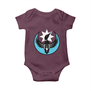 Minnesota Rebel Loon Star Emblem Baby Onesie Rebellion Symbolic Unity Graphic TS02 Maroon Print Your Wear