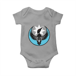 Minnesota Rebel Loon Star Emblem Baby Onesie Rebellion Symbolic Unity Graphic TS02 Sport Gray Print Your Wear