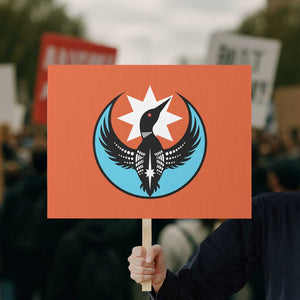 Minnesota Rebel Loon Star Emblem Protest Sign Rebellion Symbolic Unity Graphic TS02 Horizontal 18" × 24" Orange Print Your Wear