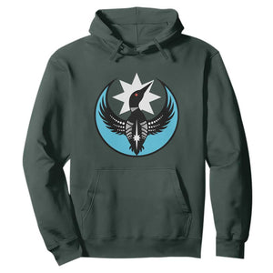 Minnesota Rebel Loon Star Emblem Hoodie Rebellion Symbolic Unity Graphic TS02 Dark Forest Green Print Your Wear