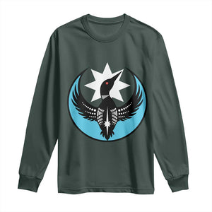Minnesota Rebel Loon Star Emblem Long Sleeve Shirt Rebellion Symbolic Unity Graphic TS02 Dark Forest Green Print Your Wear