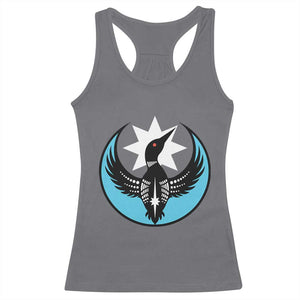 Minnesota Rebel Loon Star Emblem Racerback Tank Top Rebellion Symbolic Unity Graphic TS02 Charcoal Print Your Wear