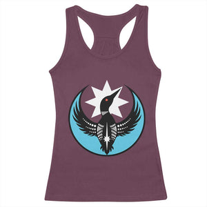 Minnesota Rebel Loon Star Emblem Racerback Tank Top Rebellion Symbolic Unity Graphic TS02 Maroon Print Your Wear