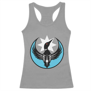 Minnesota Rebel Loon Star Emblem Racerback Tank Top Rebellion Symbolic Unity Graphic TS02 Sport Gray Print Your Wear