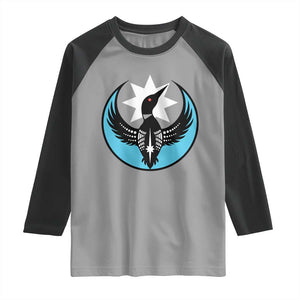 Minnesota Rebel Loon Star Emblem Raglan Shirt Rebellion Symbolic Unity Graphic TS02 Sport Gray Black Print Your Wear