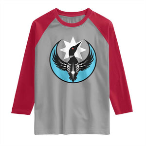 Minnesota Rebel Loon Star Emblem Raglan Shirt Rebellion Symbolic Unity Graphic TS02 Sport Gray Red Print Your Wear