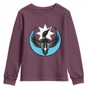 Minnesota Rebel Loon Star Emblem Youth Sweatshirt Rebellion Symbolic Unity Graphic TS02 Maroon Print Your Wear