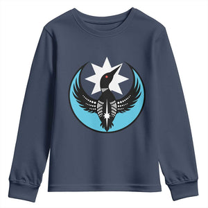 Minnesota Rebel Loon Star Emblem Youth Sweatshirt Rebellion Symbolic Unity Graphic TS02 Navy Print Your Wear