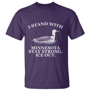 I Stand With Minnesota Resist Loon T Shirt - Stay Strong Ice Out Protest Solidarity Tee TS02 Purple Print Your Wear