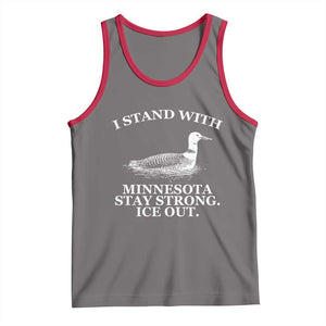 I Stand With Minnesota Resist Loon Tank Top Stay Strong Ice Out Protest TS02 Deep Heather Red Print Your Wear
