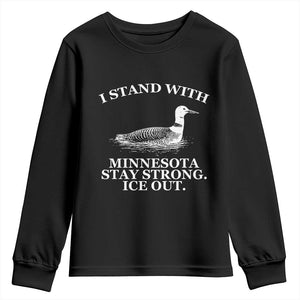 I Stand With Minnesota Resist Loon Youth Sweatshirt Stay Strong Ice Out Protest TS02 Black Print Your Wear