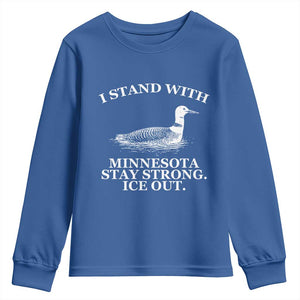 I Stand With Minnesota Resist Loon Youth Sweatshirt Stay Strong Ice Out Protest TS02 Royal Blue Print Your Wear