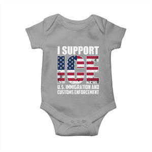 I Support ICE Patriotic Law Enforcement American Flag Baby Onesie TS02 Sport Gray Print Your Wear