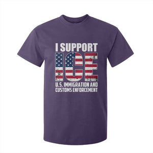 I Support ICE Patriotic Law Enforcement American Flag T Shirt For Kid TS02 Purple Print Your Wear