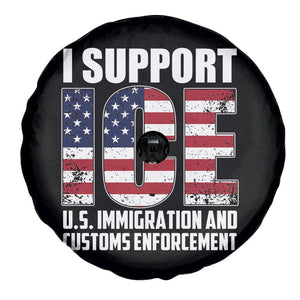 I Support ICE Patriotic Law Enforcement American Flag Spare Tire Cover TS02 Print Your Wear