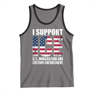 I Support ICE Patriotic Law Enforcement American Flag Tank Top TS02 Deep Heather Black Print Your Wear