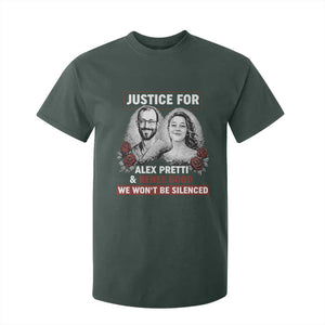 Justice for Alex Pretti and Renee Good T Shirt For Kid We Won’t Be Silenced Minnesota Resistance Protest TS02 Dark Forest Green Print Your Wear