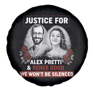 Justice for Alex Pretti and Renee Good Spare Tire Cover We Won’t Be Silenced Minnesota Resistance Protest TS02 Print Your Wear