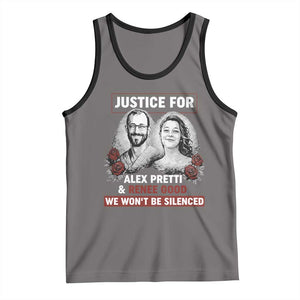 Justice for Alex Pretti and Renee Good Tank Top We Won’t Be Silenced Minnesota Resistance Protest TS02 Deep Heather Black Print Your Wear