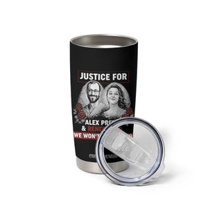 Justice for Alex Pretti and Renee Good Tumbler Cup We Won’t Be Silenced Minnesota Resistance Protest TS02 Print Your Wear