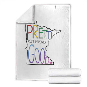 Pretti Good Minnesota Tribute Throw Blanket Rest in Power Rainbow Memorial TS02 White Print Your Wear