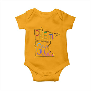 Pretti Good Minnesota Tribute Baby Onesie Rest in Power Rainbow Memorial TS02 Gold Print Your Wear